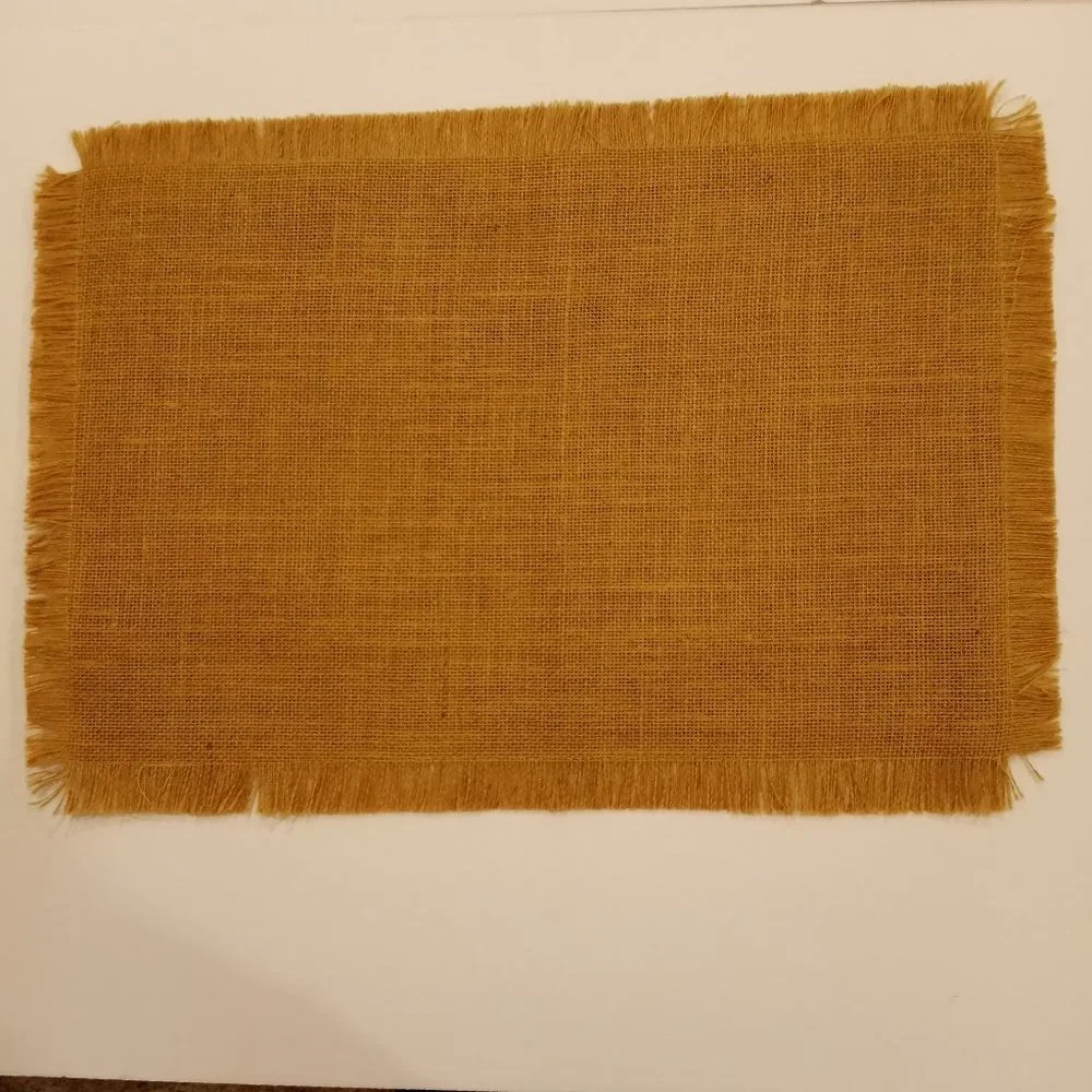 Thanksgiving Burlap Placemats with Turkey in the middle  set of 4